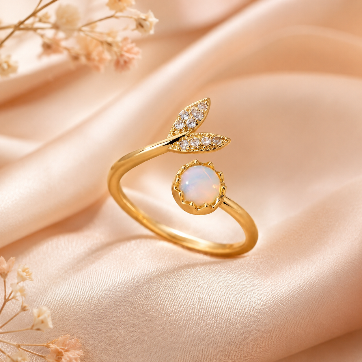 Bague sirène or acier inoxydable taille réglable
